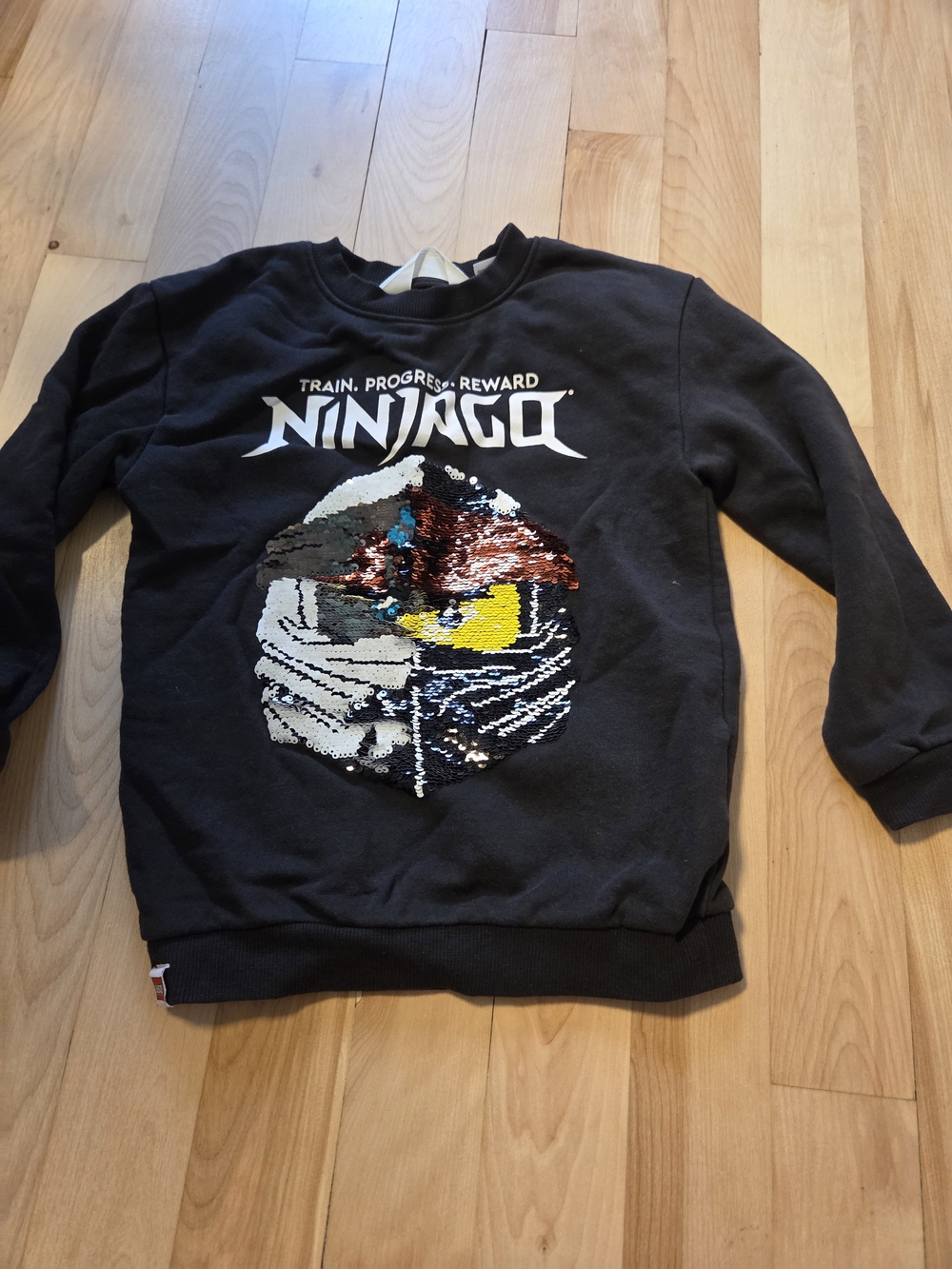 H&M Black Ninjago Reversible Sequin Sweatshirt with Multicolor Graphic